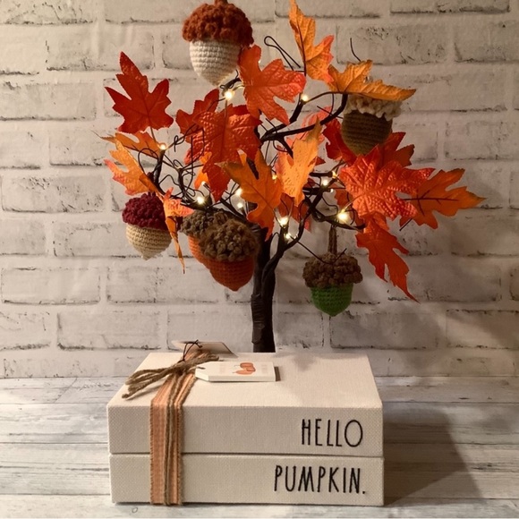Rae Dunn Hello Pumpkin Book Stack Decor - Picture 1 of 6